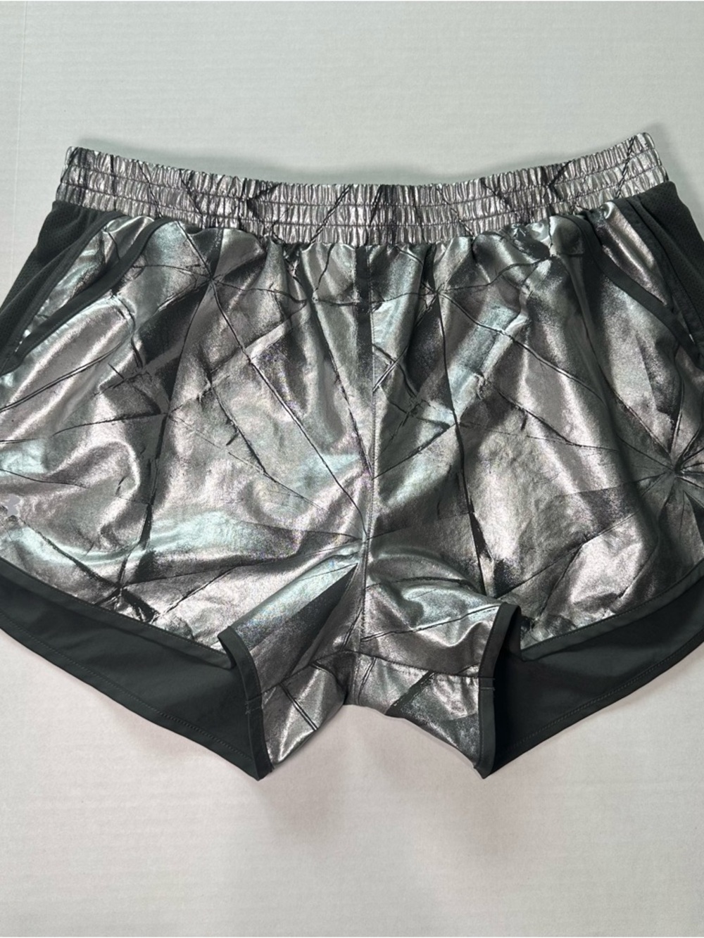 Under Armour Women’s Fly By HeatGear Lined Metallic Shorts Activewear Outdoor